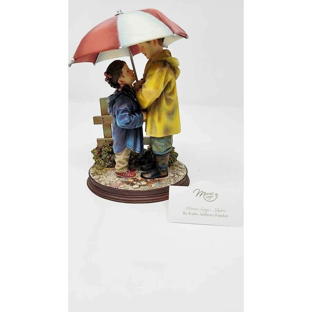 Memories Says Share Figurine‎ Kathy Andrews Fincher Boy Girl Umbrella